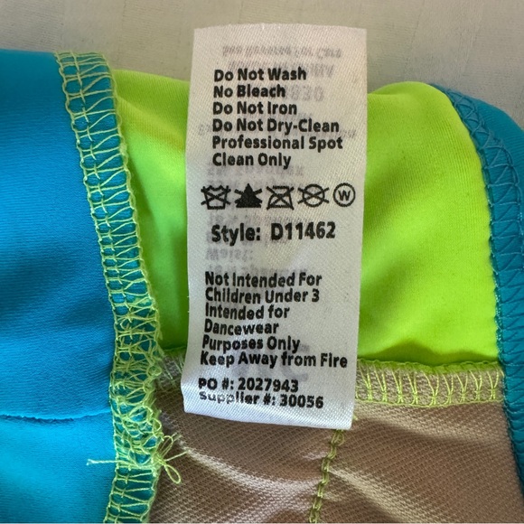 Weissman Blue and Green Fringe Dance Costume - Picture 8 of 8